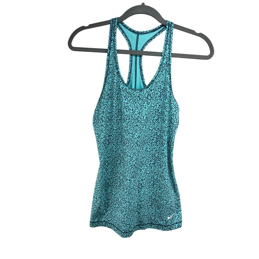 Nike Dri Fit Slim Fit Teal Racerback Tank Womens Medium